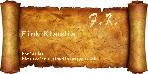 Fink Klaudia névjegykártya